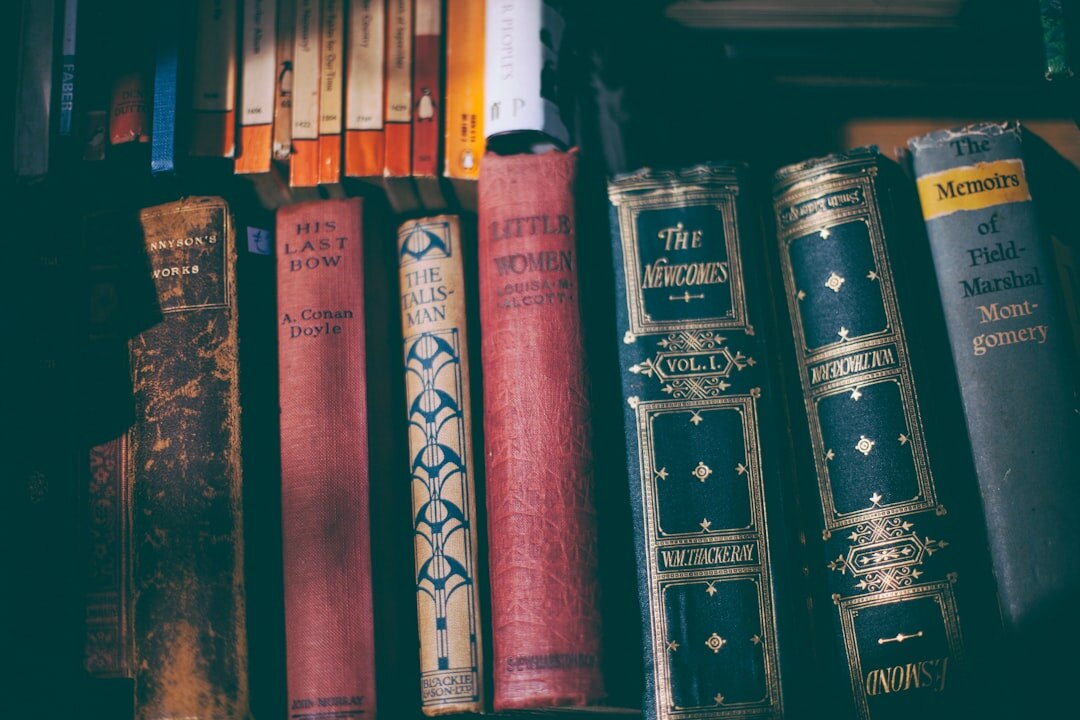 detective books on shelf